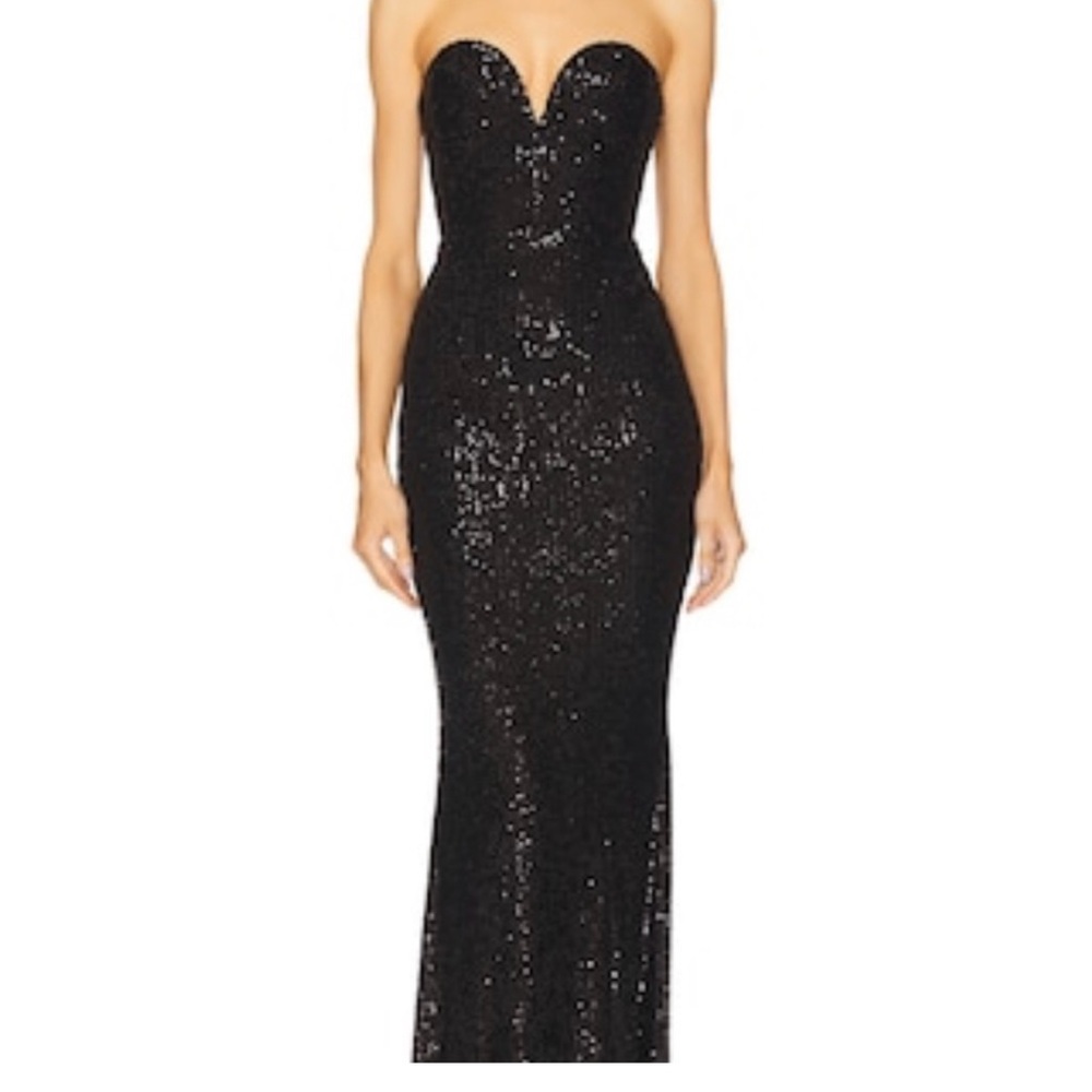 Nookie Lumiere Gown in Black Revolve S strapless